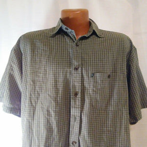 Burt Pulitzer Collectors Edition Mens Dark Green White Striped Casual Shirt L