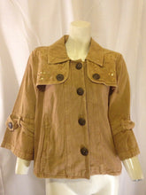 Load image into Gallery viewer, Urban Tribe 1987 Womens Vintage Light Brown Embellished Denim Jacket Small