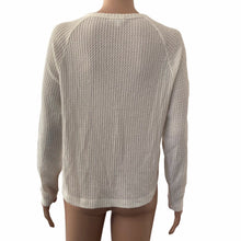 Load image into Gallery viewer, BP Sweater Womens Small White Flannel Waffle Knit Snap Button New