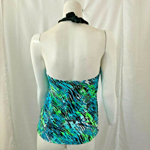 Womens Multi Colored Tankini Top Size Medium Swim Top