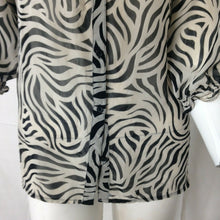 Load image into Gallery viewer, East Fifth Petites womens Black and White Zebra Print Blouse Large Petite