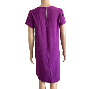 Chelsea28 Dress Womens XL XS Purple Crepe Short Sleeve Knee Length