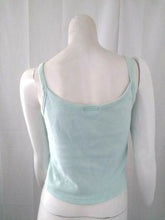 Load image into Gallery viewer, Caesars Palace Casino Womens Rhinestone Aquamarine Crop Top Small