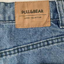 Load image into Gallery viewer, Pull &amp; Bear Denim Skirt Micro Mini two tone plaid Green Blue Small Asymmetrical