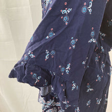 Load image into Gallery viewer, Scoop Womens Blue Fancy Paisley Floral Long Sleeve Romper Size XXL