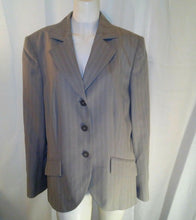 Load image into Gallery viewer, Emma James Suits Womens Plus Sized Gray Pinstriped Suit Jacket Size 16