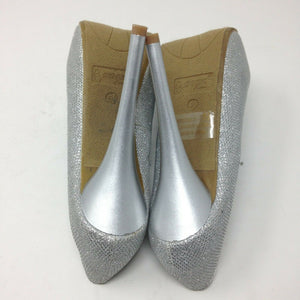 DBDK Womens Silver Glitter Stiletto Heels Size 5.5