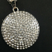 Load image into Gallery viewer, Womens Rhinestone Circle Necklace with Silver Chain