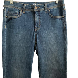 Style & Co Jeans Womens 4P Slim Leg Dark Wash Blue Stretch