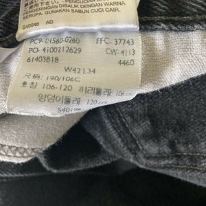 Levis 560 Jeans Mens Black Denim Size 42x34