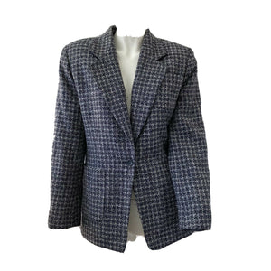Vintage Austin Reed Petites Womens Tweed Wool Silk Blend Blazer Jacket Size 8