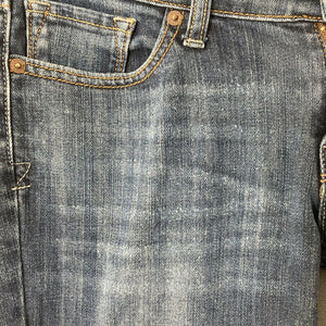 Lucky Brand Regular Inseam Womens Floral Embroidered Blue Jeans Size 4 27