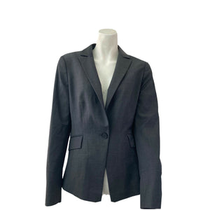 Ann Taylor Blazer Wool Blend Gray Womens Size 6