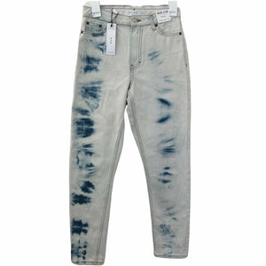TopShop Mom Jeans Acid Wash Womens Size 2 25x30 Blue White