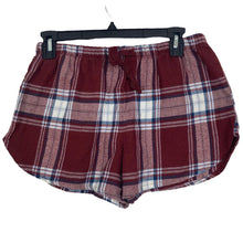 Load image into Gallery viewer, BP Shorts Plaid Burgundy White Womens Size XS Elastic Weight Drawstring