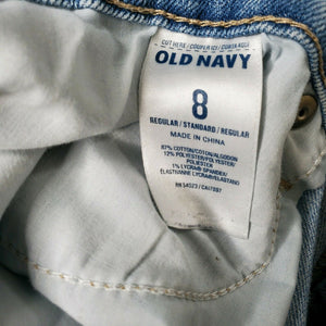 Old Navy The Boyfriend Womens Light Wash Distressed Blue Jeans Size 8