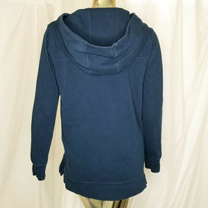 Gap Womens Navy Blue Black Long Sleeve LaceUp Front Pullover Hoodie Tunic S