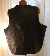 Load image into Gallery viewer, New Age International  Mens Sleeveless Black Leather Motorcycle Vest Size 54