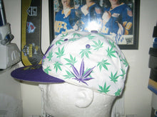 Load image into Gallery viewer, leader weed pot baseball hat cap adult one size white green purple snapback