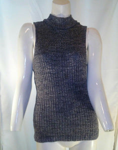 Fashion Bug Womens Gray and Black Acrylic Tunic Sweater Large