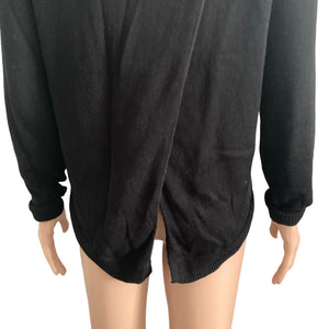 14th & Union Cardigan Sweater Womens XS Black Draped Back