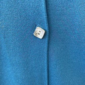 Vintage Maurice Sasson Kikit Sky Blue Light Cardigan Sweater Size Large