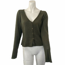 Load image into Gallery viewer, Socialite Sweater Cardigan Olive Green Women’s  Light Size Large