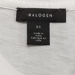 Halogen Womens White Blue Love The Planet Crew Neck Short Sleeve T-Shirt XS NEW