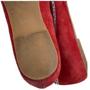 Jeffrey Campbell Shoes Marti Stud Flats Red Suede Womens Size 8