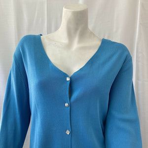 Vintage Maurice Sasson Kikit Sky Blue Light Cardigan Sweater Size Large