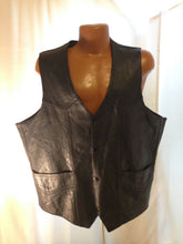 Load image into Gallery viewer, New Age International  Mens Sleeveless Black Leather Motorcycle Vest Size 54