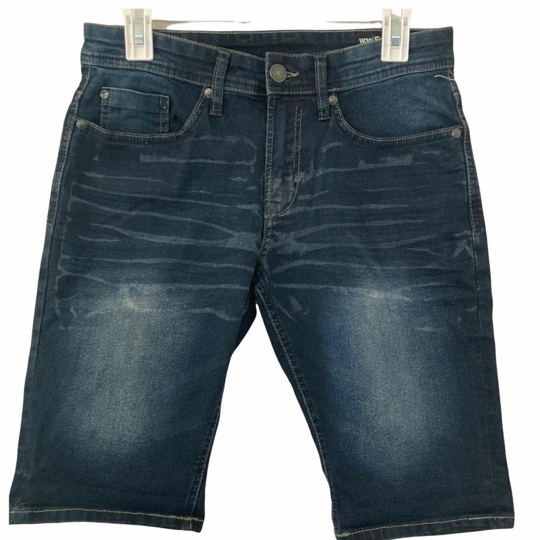 Buffalo David Bitton Evan X Shorts Denim Bermuda Dark Wash Mens Size 30