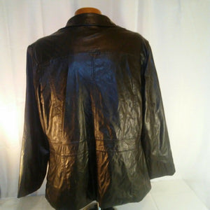 White Stag Womens Black Faux Leather Jacket 16W