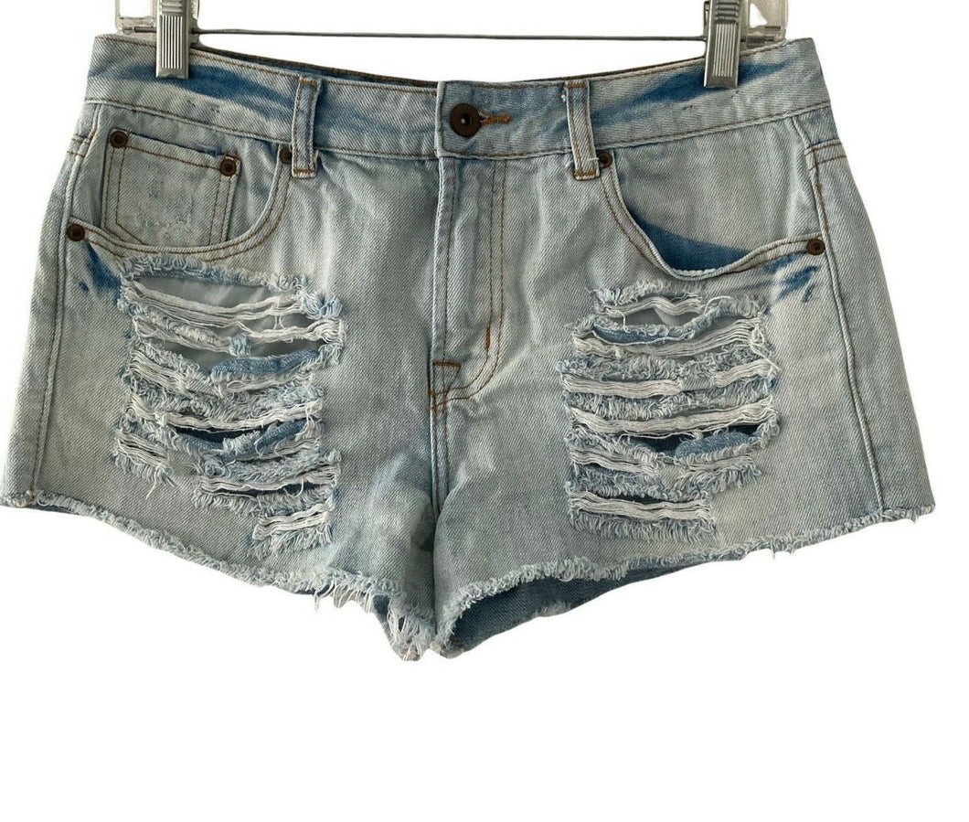 Forever 21 Shorts Womens 28 Light Wash Distressed Ripped