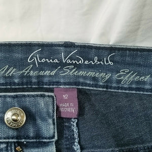 Gloria Vanderbilt Jeans Rail Straight Leg Womens Size 12 All Around Slimming