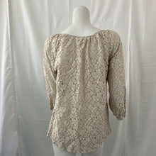 Load image into Gallery viewer, Charter Club Womens Beige Pullover Lace Blouse Size Medium