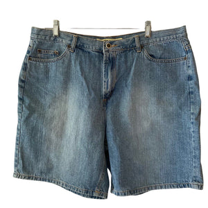 Vintage Zena Shorts Denim Bermuda Medium Wash Womens Plus Size 18