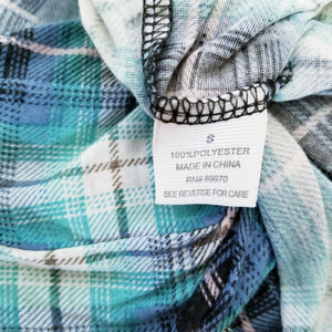 Eden & Olivia Womens Blue Green Plaid Shirt Small