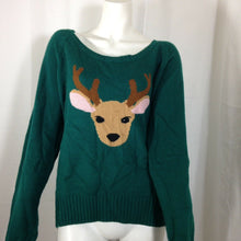 Load image into Gallery viewer, Route 66 Original Clothing Co Womens Brown and Green Reindeer Sweater Large