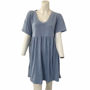 Wild Fable Shirt Dress Babydoll Blue Short Sleeve Womens Size Small