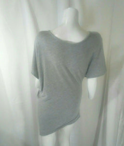 Poetry Womens Gray and Black Asymmetric Light Sweatshirt Small