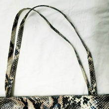 Load image into Gallery viewer, Saks Fifth Avenue Tote Womens Faux Python Snakeskin Large Bag
