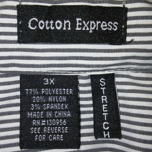 Cotton Express Stretch Blouse Button Front Striped Plus Size Womens 3X