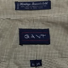 Load image into Gallery viewer, GANT Mens Brown Ivory Micro-Check Print Long Sleeve Button-Down Shirt 16 Neck 34