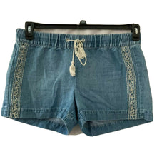 Load image into Gallery viewer, Loft Womens Light Wash Embroidered Short Shorts Size 28