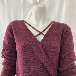 Pleione Women’s Burgundy Red Pullover Sweater Medium