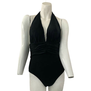 MarinaVida One Piece Swimsuit Halter Womens Black Medium