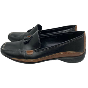 Sesto Meucci Loafers Leather Black and Brown Womens Size 8