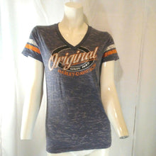 Load image into Gallery viewer, Harley Davidson Womens Gray and Orange Original 1983 T Shirt Small