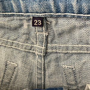 Carmar Short Shorts Denim Distressed Light Wash Embroidered Womens Size 23